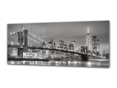 Glass Print Wall Art – Image on Glass 125 x 50 cm (? 50” x 20”) ; City by night 6