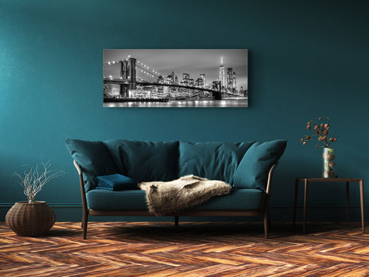 Glass Print Wall Art – Image on Glass 125 x 50 cm (? 50” x 20”) ; City by night 6