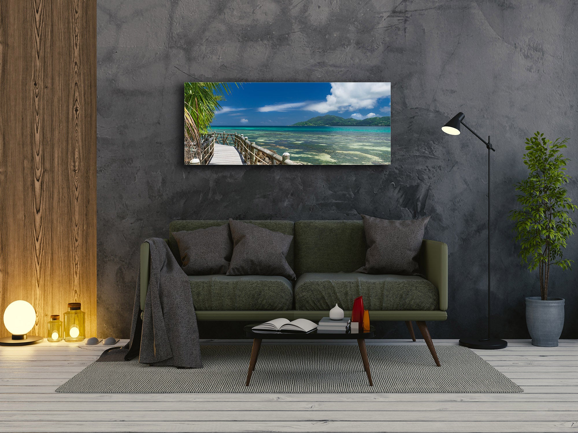 Impresión de vidrio para arte de pared, 125 x 50 cm (≈ 50” x 20”); Pier 9