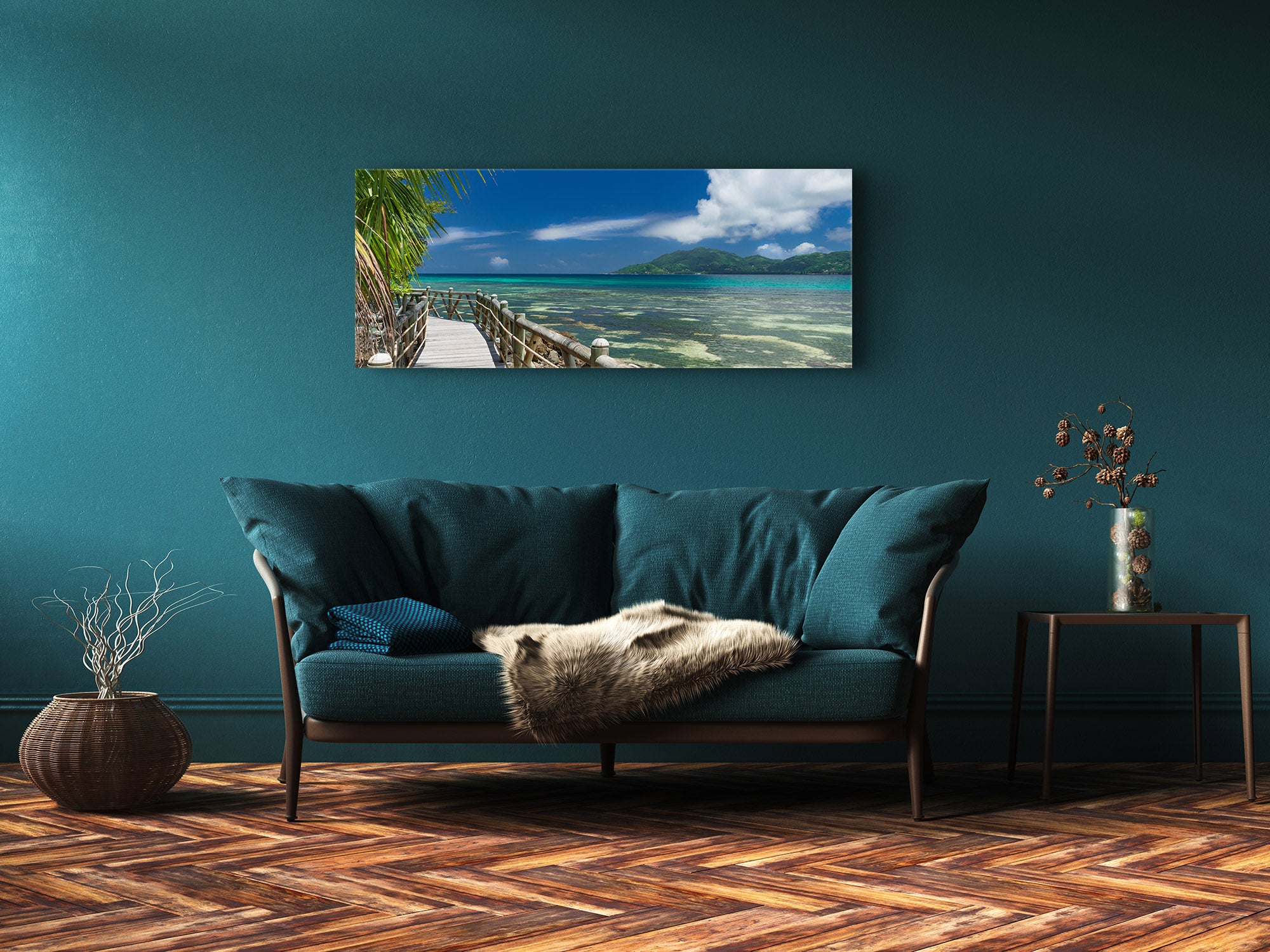 Impresión de vidrio para arte de pared, 125 x 50 cm (≈ 50” x 20”); Pier 9