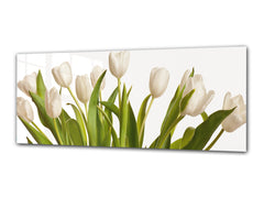 Glass Print Wall Art – Image on Glass 125 x 50 cm (? 50” x 20”) ; Tulips