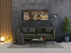 Arte mural con impresión en vidrio: imagen sobre vidrio de 125 x 50 cm (≈ 50” x 20”); Ciudad de noche 19