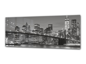 Glass Print Wall Art – Image on Glass 125 x 50 cm (≈ 50” x 20”) ; Bridge 6