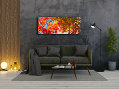 Glass Print Wall Art – Image on Glass 125 x 50 cm (? 50” x 20”) ; Leaves 5