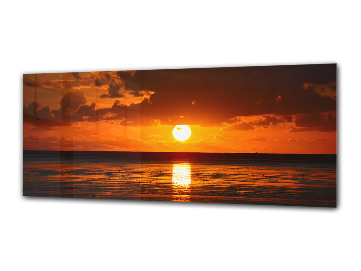Cuadro de pared tras cristal templado 125 x 50 cm (≈ 50” x 20”); Atardecer 4