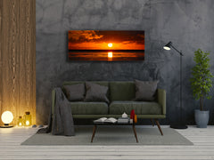 Cuadro de pared tras cristal templado 125 x 50 cm (≈ 50” x 20”); Atardecer 4