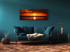 Cuadro de pared tras cristal templado 125 x 50 cm (≈ 50” x 20”); Atardecer 4