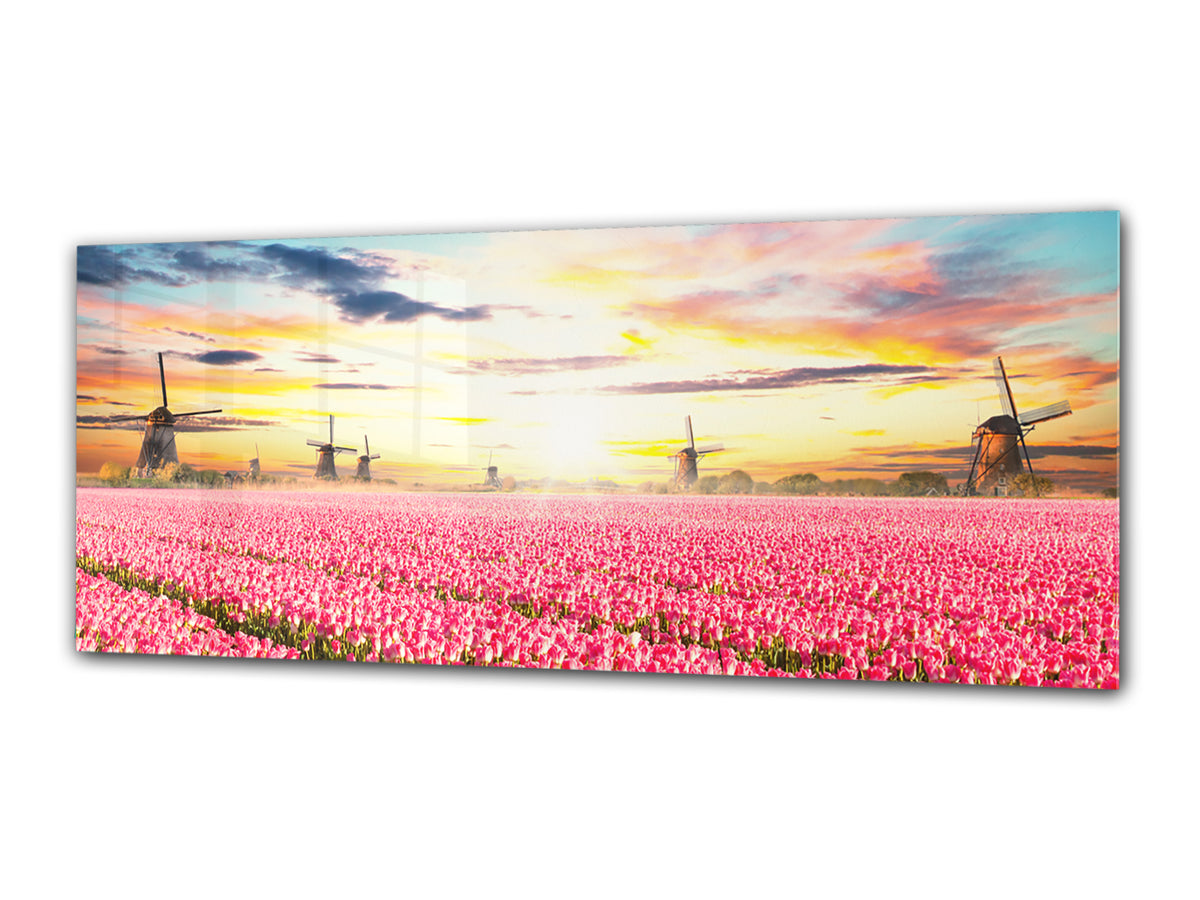 Glass Print Wall Art – Image on Glass 125 x 50 cm (? 50” x 20”) ; Windmills