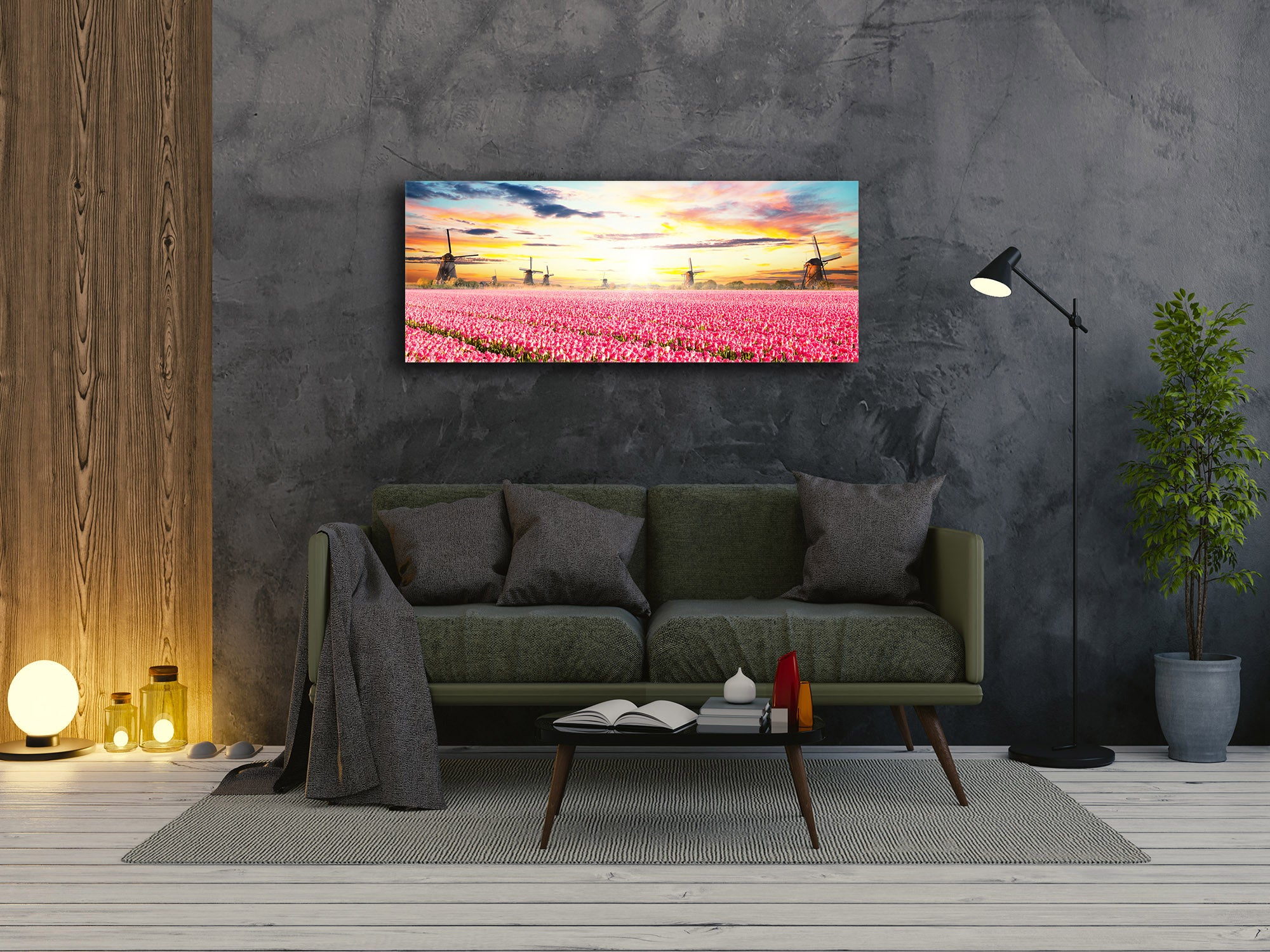 Glass Print Wall Art – Image on Glass 125 x 50 cm (? 50” x 20”) ; Windmills