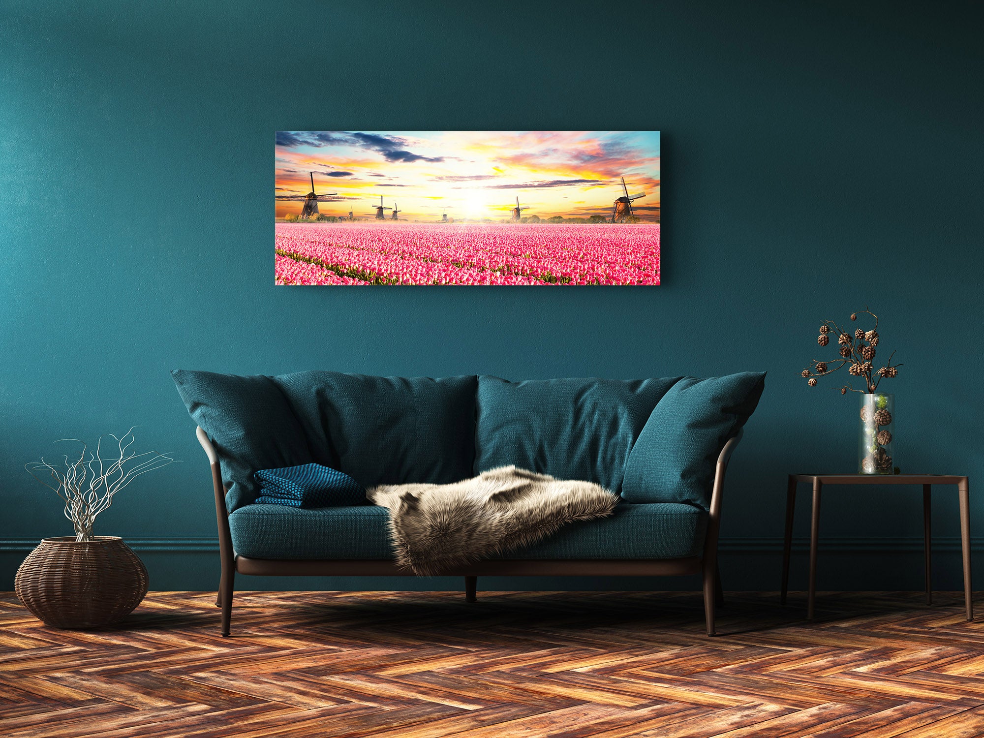 Glass Print Wall Art – Image on Glass 125 x 50 cm (? 50” x 20”) ; Windmills