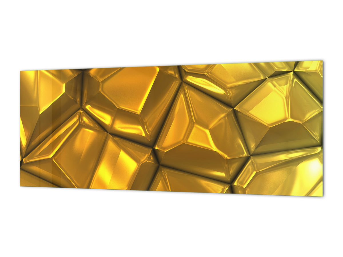 Design glass backsplash - Tempered Glass splashback - Golden Waves Series: Gold bars