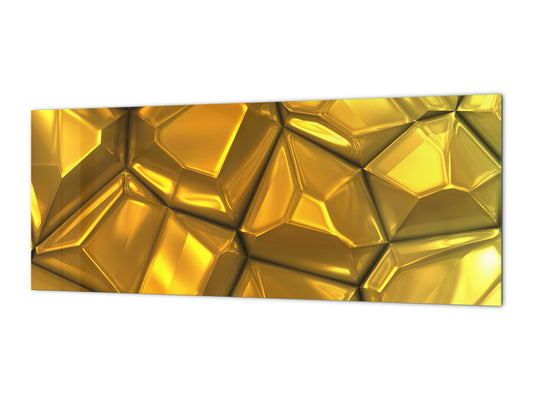 Design glass backsplash - Tempered Glass splashback - Golden Waves Series: Gold bars