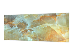 Design glass backsplash - Tempered Glass with or without magnetic properties Marbles 1 Series: Amber onyx