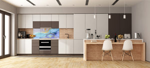 Contemporary glass kitchen panel - Wide format wall backsplash Colourful abstractions Series: Colorful abstraction 1
