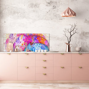 Toughened printed glass backsplash - Kitchen wall splashback will or without magnetic properties - Paintings Series: Beautiful Asian nature