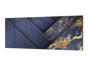 Stylish glass backsplash - Photo glass upstand w/wo magnetic properties - Decorative Surfaces Series: Luxury blue panels