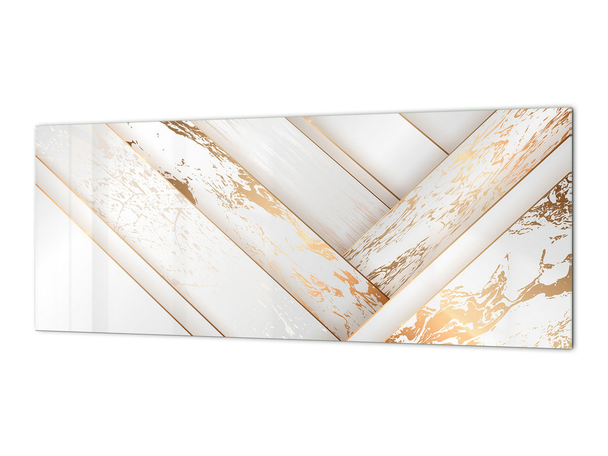 Stylish glass backsplash - Photo glass upstand w/wo magnetic properties - Decorative Surfaces Series: Luxury white panels