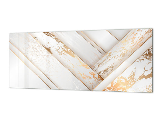 Stylish glass backsplash - Photo glass upstand w/wo magnetic properties - Decorative Surfaces Series: Luxury white panels