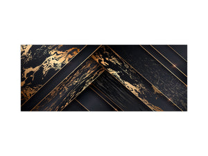Stylish glass backsplash - Photo glass upstand w/wo magnetic properties - Decorative Surfaces Series: Luxury black panels
