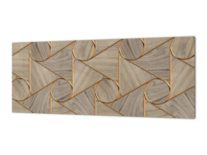 Stylish glass backsplash - Photo glass upstand w/wo magnetic properties - Decorative Surfaces Series: Circles and triangles