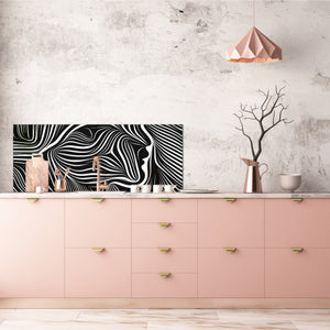 Toughened printed glass backsplash - Kitchen wall splashback will or without magnetic properties - Paintings Series: Human soul