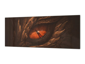 Wide format Wall panel - Design backsplash - Abstract Graphics Series: Eye of fantasy dragon