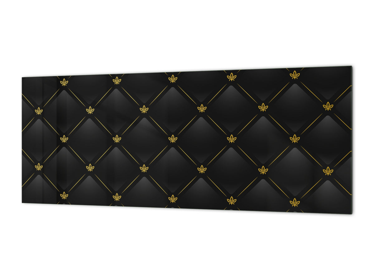 Stylish glass backsplash - Photo glass upstand w/wo magnetic properties - Decorative Surfaces Series: Vector black leather background