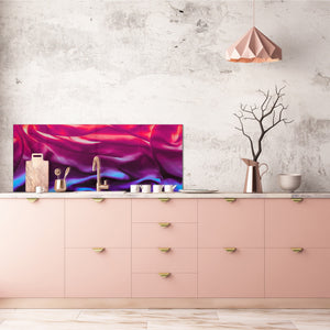 Contemporary glass kitchen panel - Wide format wall backsplash with or without magnetic properties - Colourful Variety Series: Colourful silk