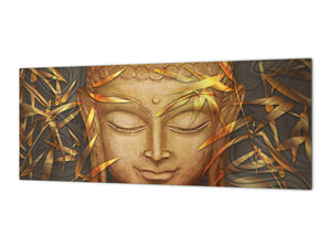 Wide format Wall panel - Design backsplash - Abstract Graphics Series: Hand-drawn Buddha