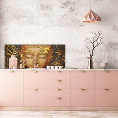 Wide format Wall panel - Design backsplash - Abstract Graphics Series: Hand-drawn Buddha