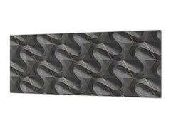 Stylish glass backsplash - Photo glass upstand w/wo magnetic properties - Decorative Surfaces Series: Black waves