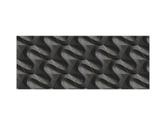 Stylish glass backsplash - Photo glass upstand w/wo magnetic properties - Decorative Surfaces Series: Black waves