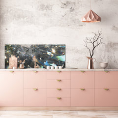 Stylish glass backsplash - Photo glass upstand w/wo magnetic properties - Decorative Surfaces Series: Diamond shapes