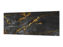 Contemporary glass kitchen panel - Wide format wall backsplash Colourful abstractions Series: Glossy stone texture