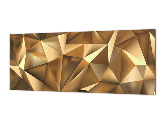 Design glass backsplash - Tempered Glass splashback - Golden Waves Series: Stylish triangles