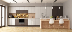 Design glass backsplash - Tempered Glass splashback - Golden Waves Series: Stylish triangles