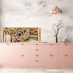 Wide format Wall panel - Design backsplash - Abstract Graphics Series: Colourful fragmentation
