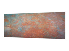 Stunning glass wall art  - Wide format wall backsplash Rusted textures Series: Oxidized metal 2