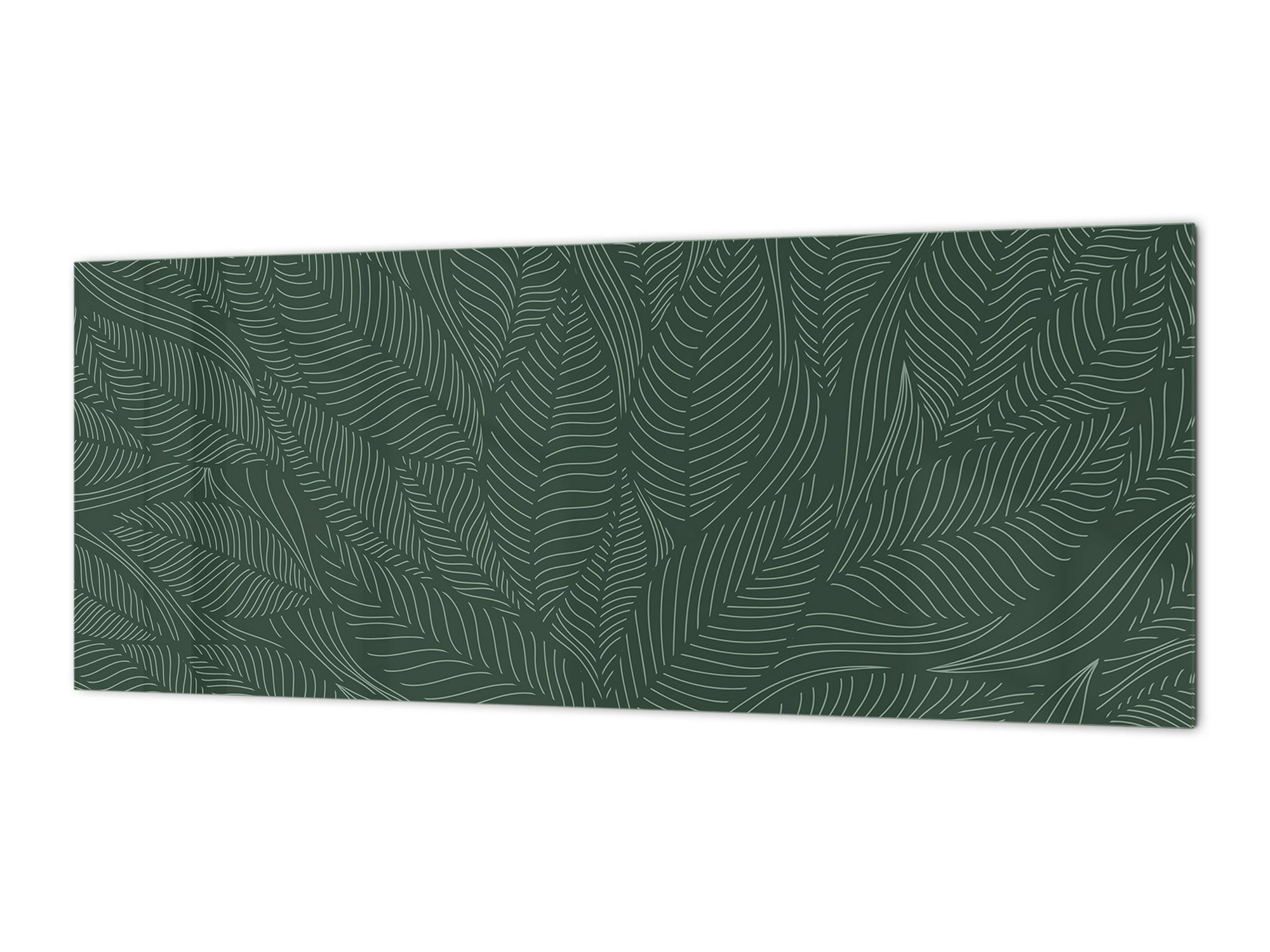 Printed glass horizontal splashback -  Tempered Glass Wall Panel Cities Series BBS22:  Vintage leaves and patterns Series: Abstract banana leaves