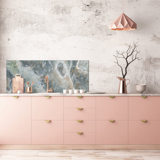 Design glass backsplash - Tempered Glass with or without magnetic properties Marbles 1 Series: Italian grunge stone