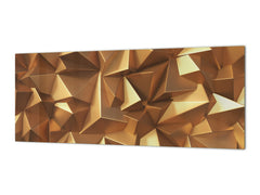 Design glass backsplash - Tempered Glass splashback - Golden Waves Series: Golden crystals