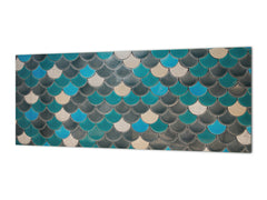 Wide format Wall panel - Design backsplash BBS21: Textures and tiles 2 Series: Fish scales pattern