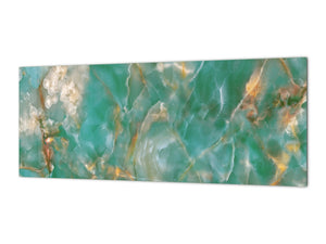 Design glass backsplash - Tempered Glass with or without magnetic properties Marbles 1 Series Green onyx