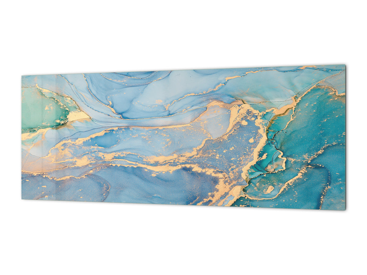 Contemporary glass kitchen panel - Wide format wall backsplash Colourful abstractions Series: Current of colors