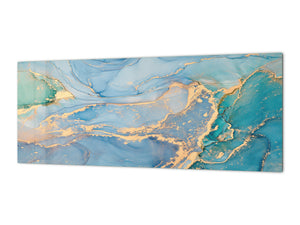 Contemporary glass kitchen panel - Wide format wall backsplash Colourful abstractions Series: Current of colors