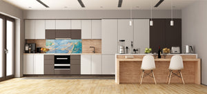 Contemporary glass kitchen panel - Wide format wall backsplash Colourful abstractions Series: Current of colors