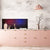 Toughened printed glass backsplash - Kitchen wall panel: Textures and tiles 1 Series Oxidized copper ornament: Blue and pink neon wall