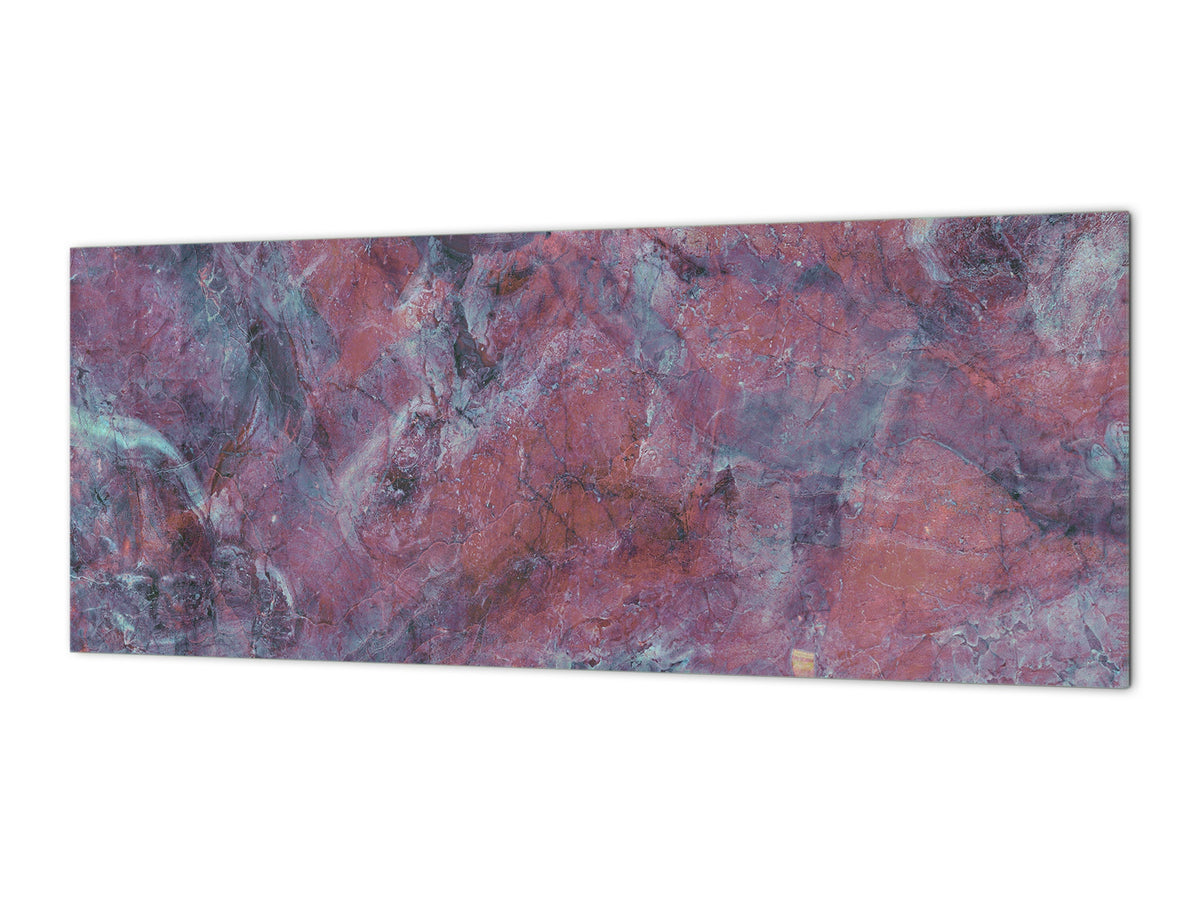 Contemporary glass kitchen panel - Wide format wall backsplash Marbles 2 Series: Luxury purple