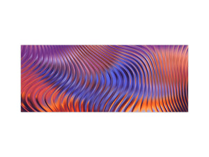 Contemporary glass kitchen panel - Wide format wall backsplash with or without magnetic properties - Colourful Variety Series: Colorful wavy design 1