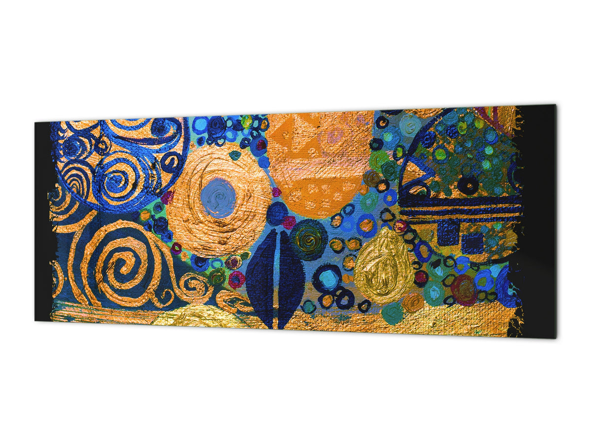 Toughened printed glass backsplash - Kitchen wall splashback will or without magnetic properties - Paintings Series: Abstract painting composition